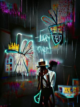 Fairy Wonderland in Basquiat Graffiti Style