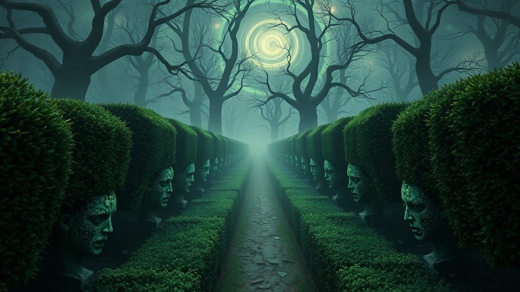 Gothic Horror: Twisted Hedge Maze of Silent Screams