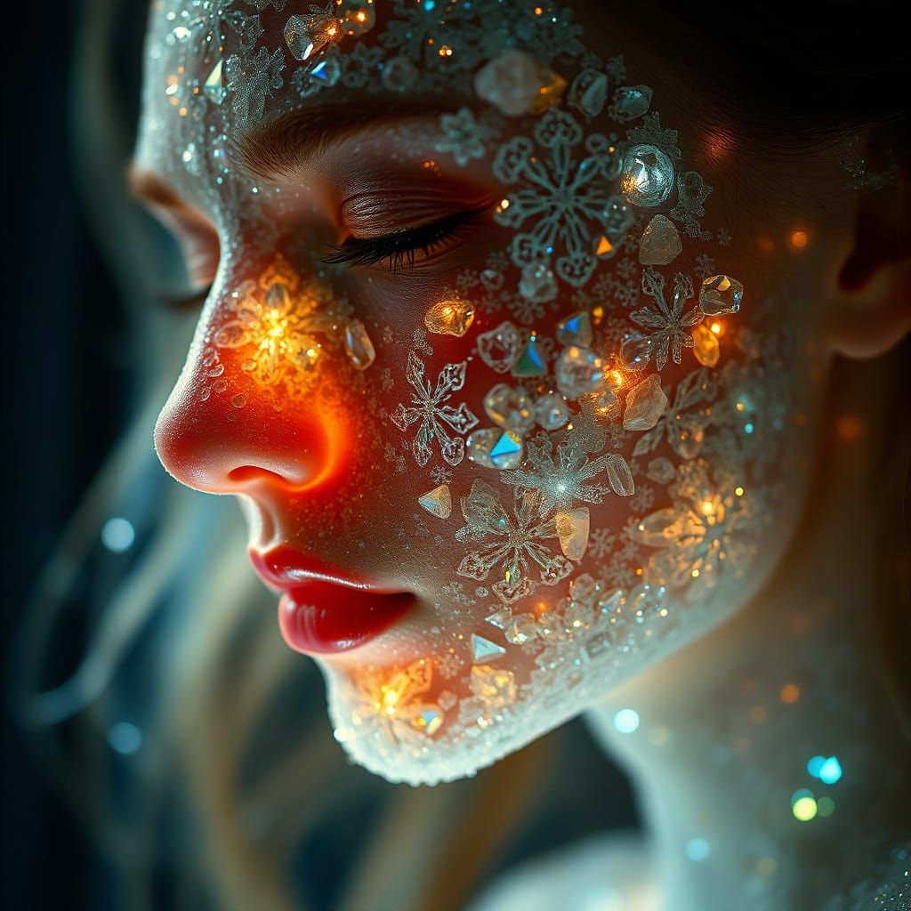 Ethereal Crystal Being Radiates Cosmic Luminescence