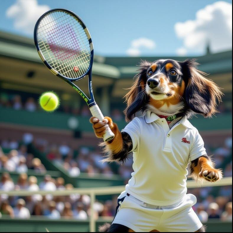 Dachshund Competes in Wimbledon Grand Final
