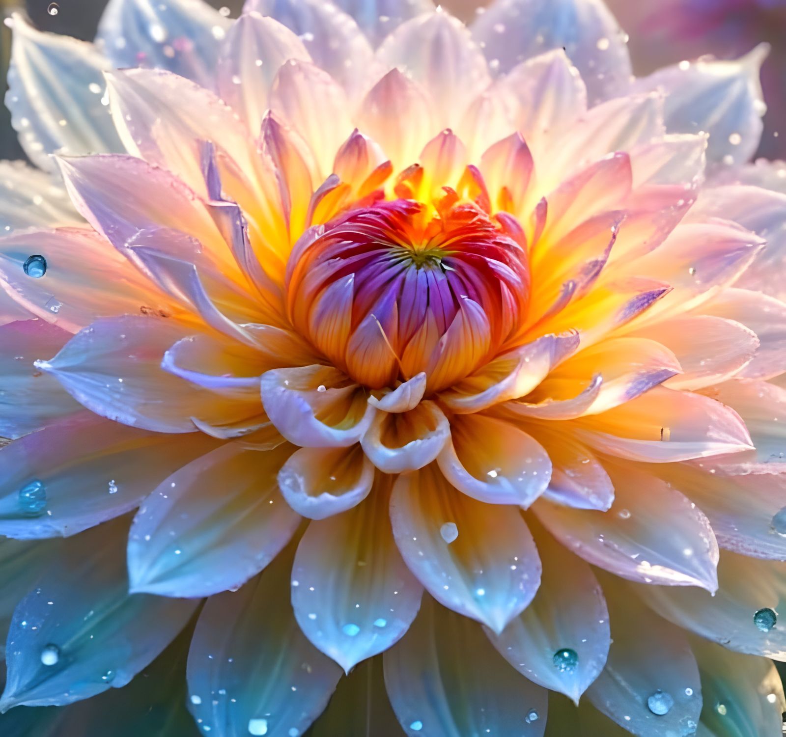 Ethereal Dahlia Blooms in Radiant Light