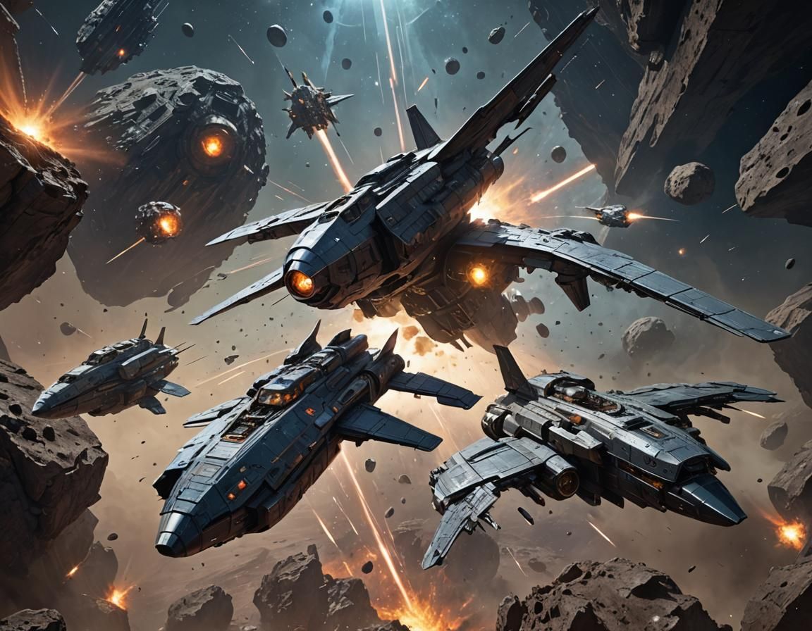 Starship Evasive Maneuvers in Asteroid Field: Punk Styles