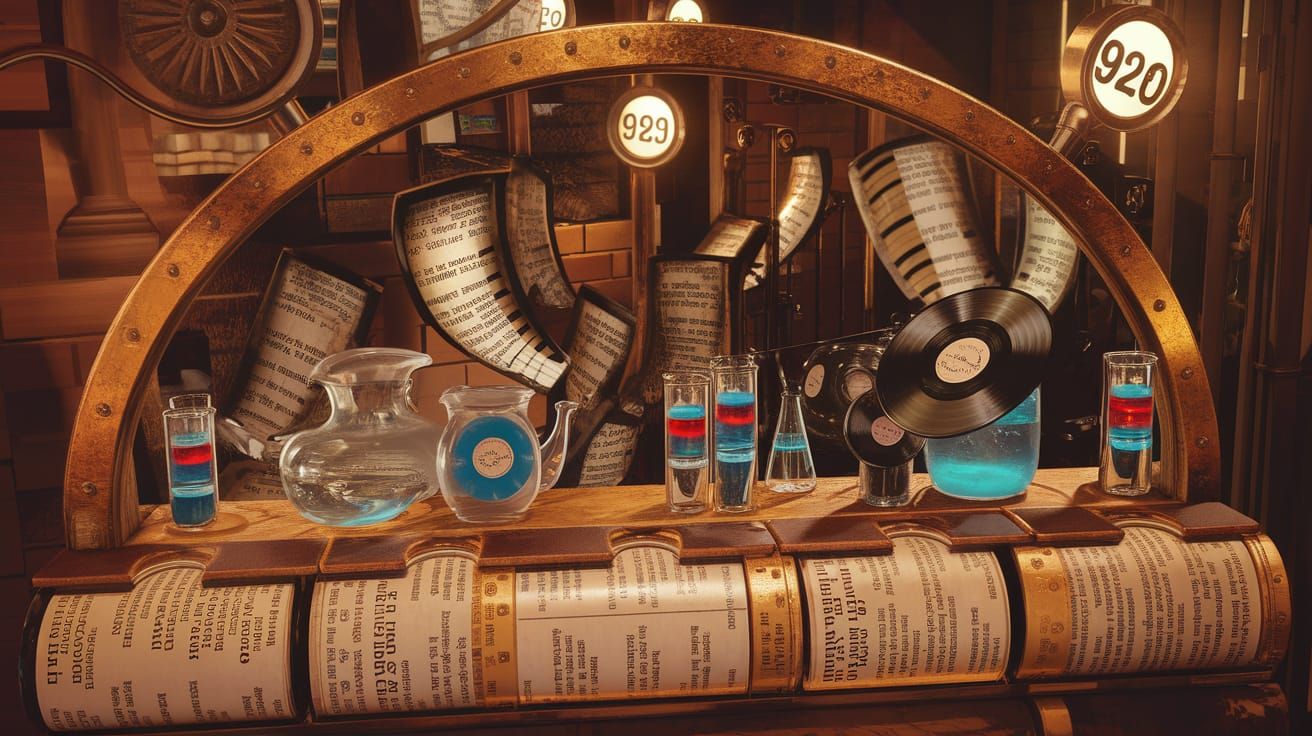 Surreal Bar Interior Through Pharmacy Mirror in 3D Render