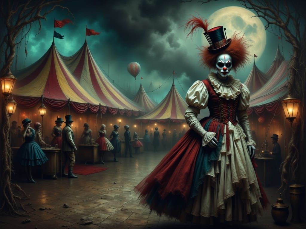 Haunted Carnival Rolls into Ghost Town in Dark Fantasy Style