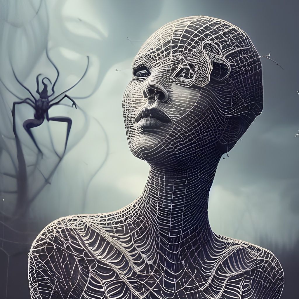 Spiderweb Goddess Digital Illustration in 8K