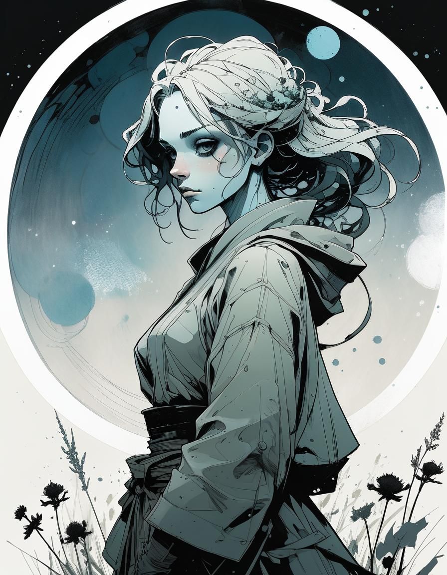 Anime Girl Illustration in Comic Book Style