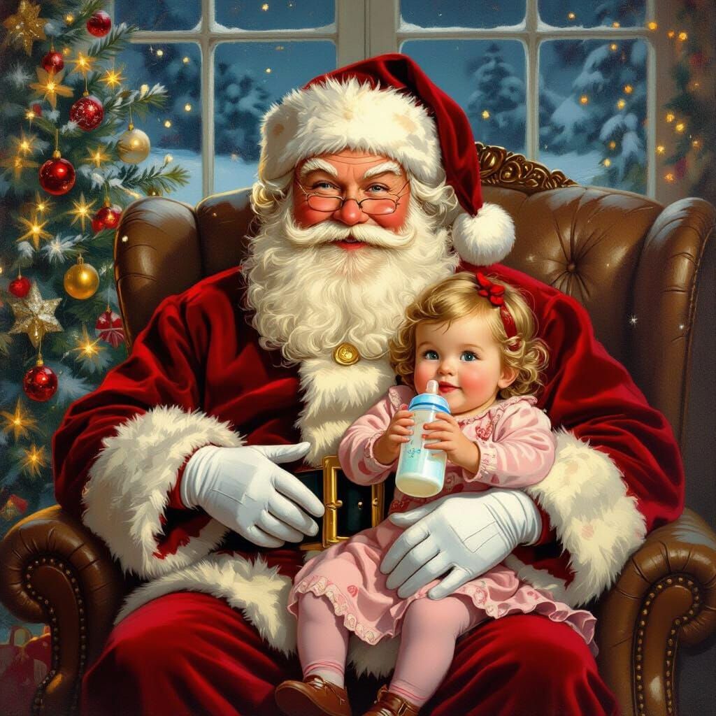 Heartwarming Father and Daughter Christmas Scene