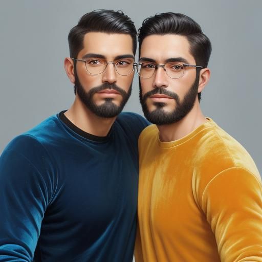 Handsome Bearded Men in Impressionist Oil Painting