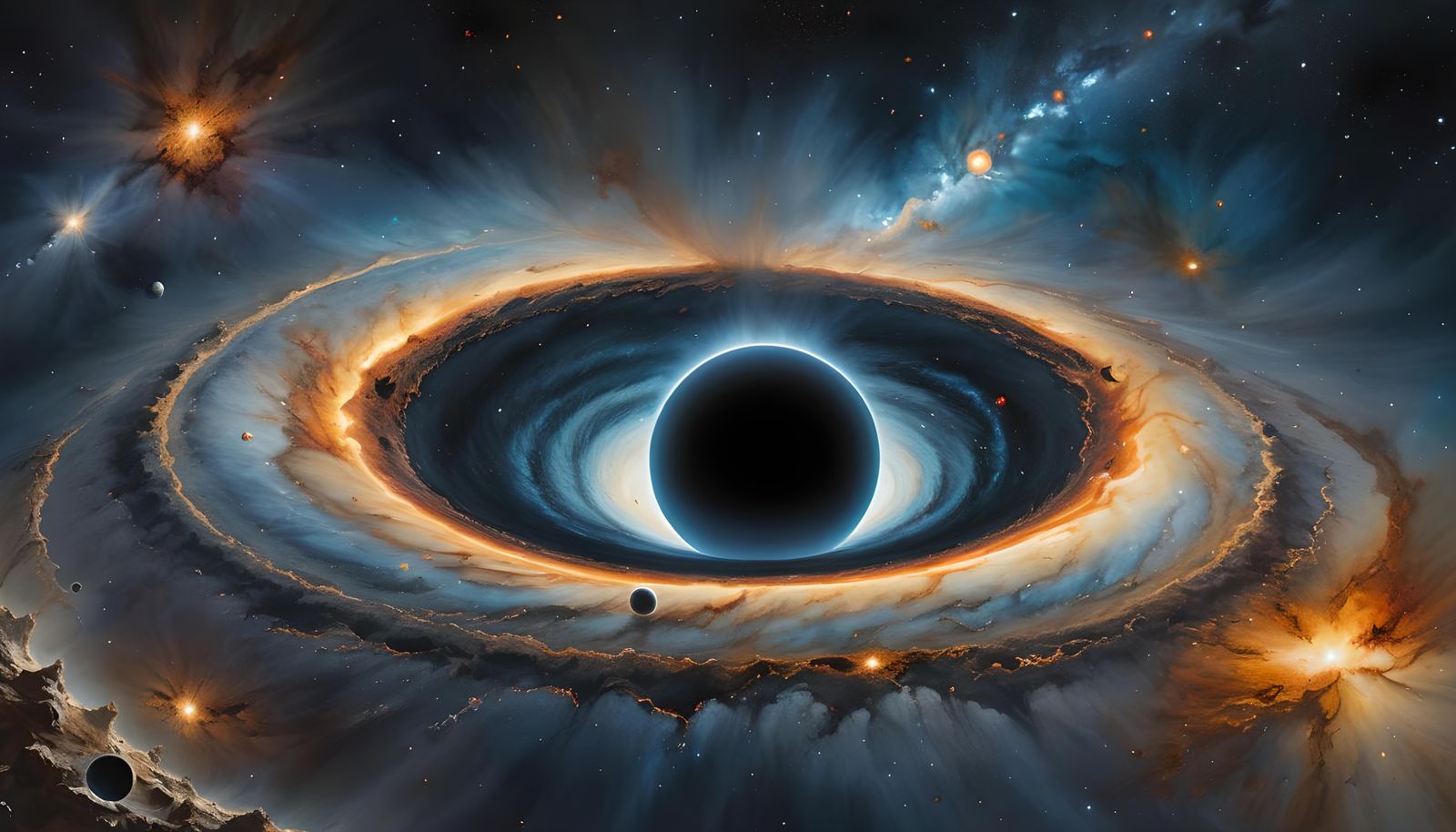 Cosmic Black Hole Erupts on Jupiter: Hyperrealistic Art