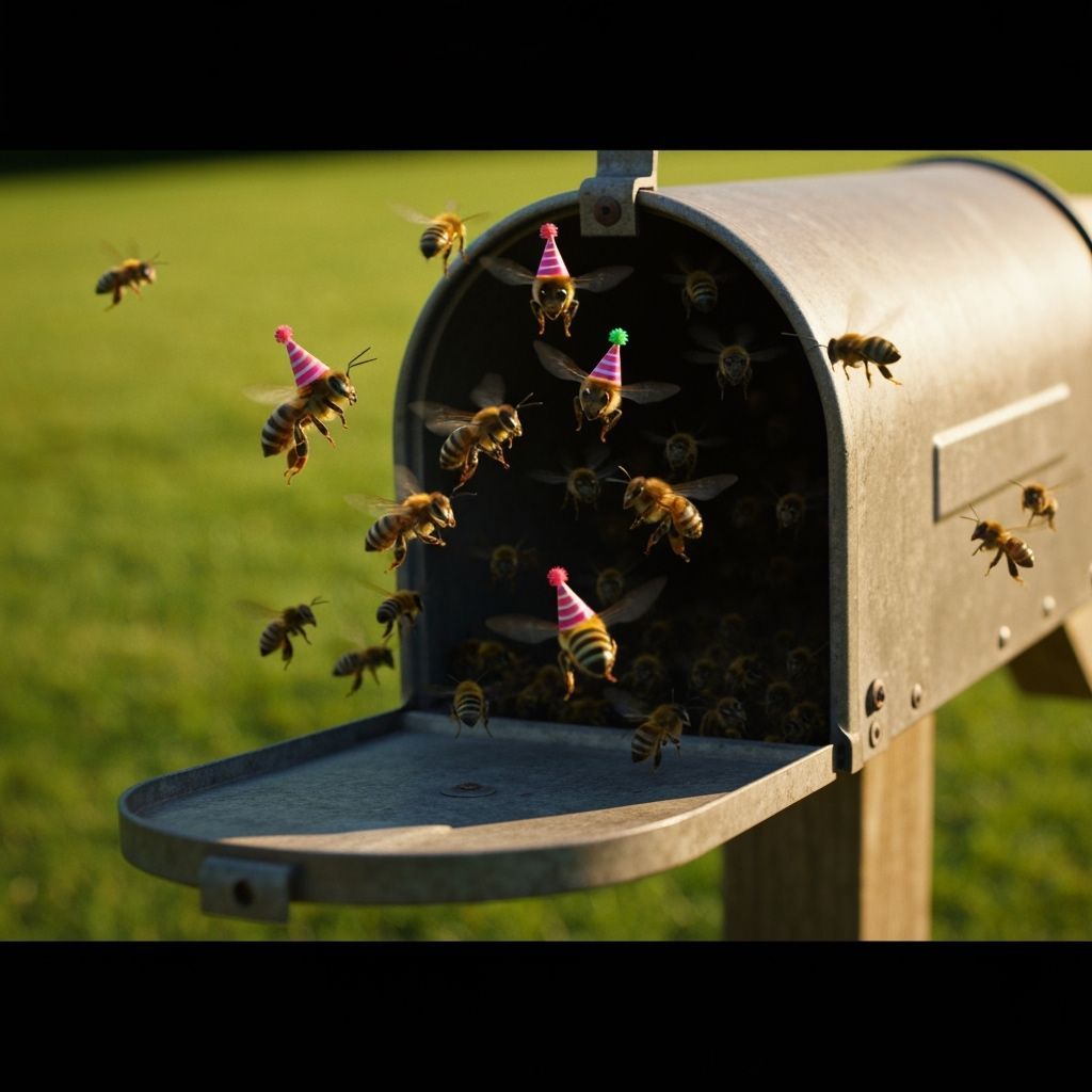 Angry Party Bees Emerge From Mailbox: Cinematic