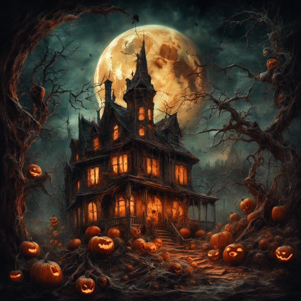 Evil Jack O'Lanterns in Spooky Halloween Town