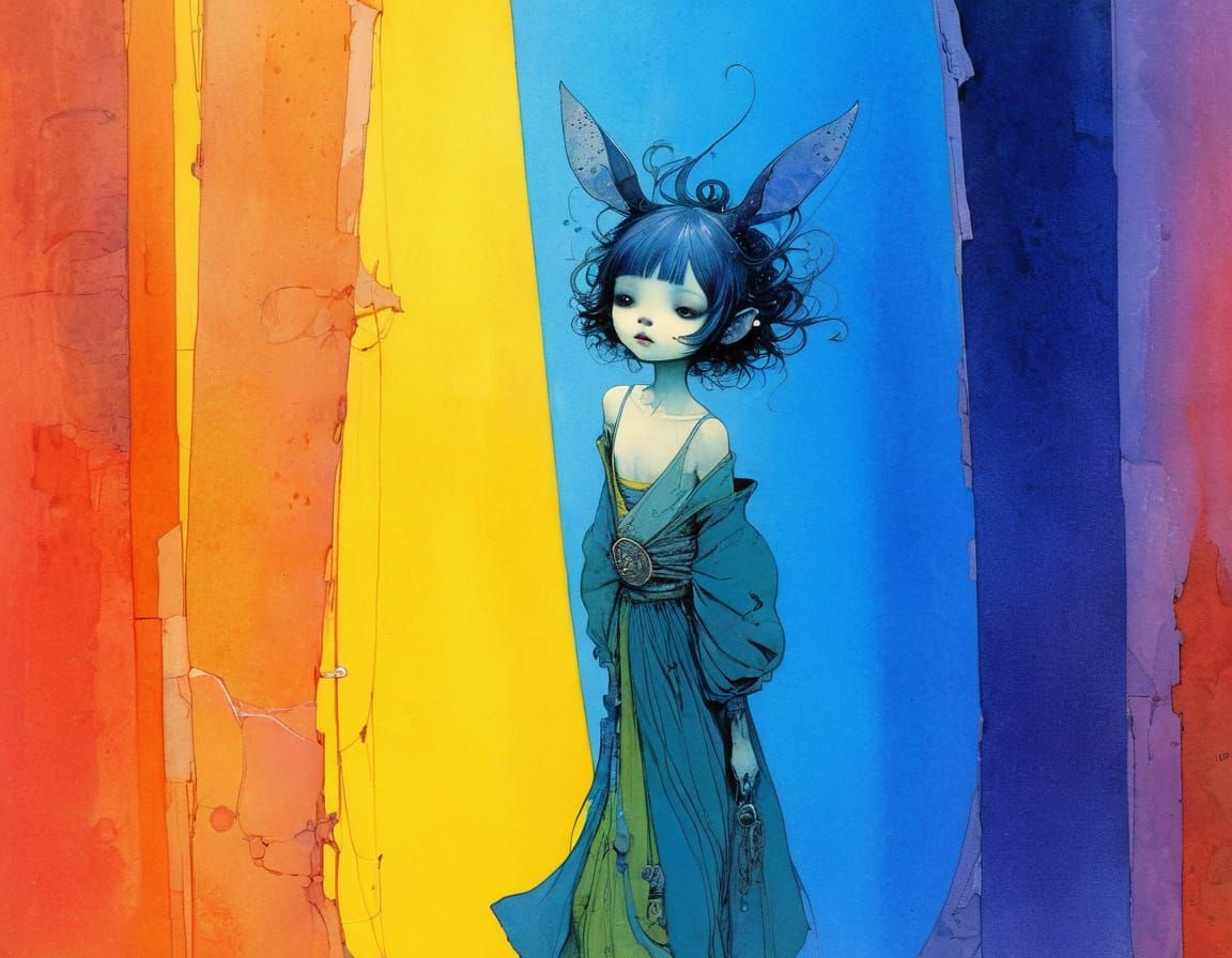 Fantastic Dreamscape Illustration in Surreal Gothic Style