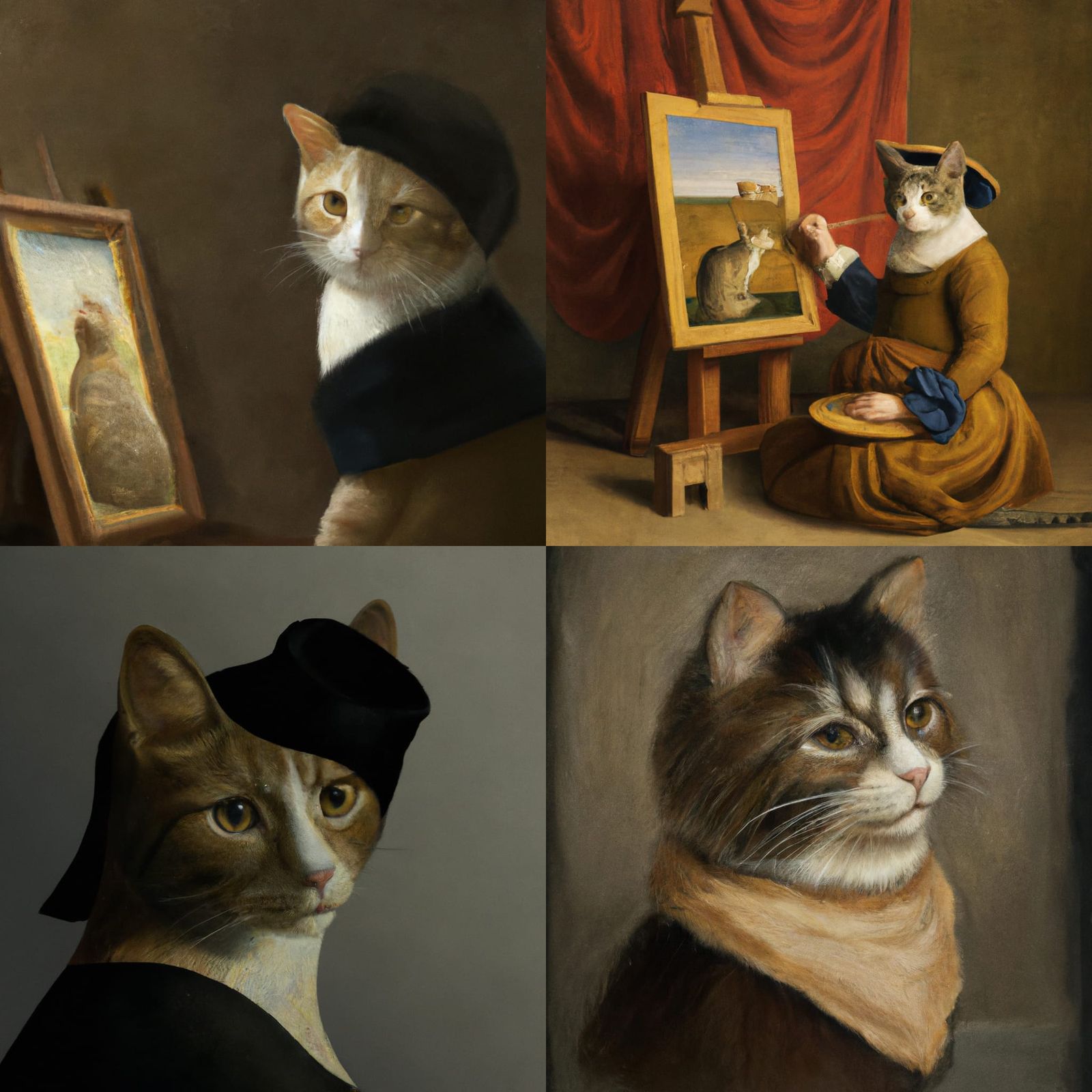 Cat Portrait in Vermeer Style
