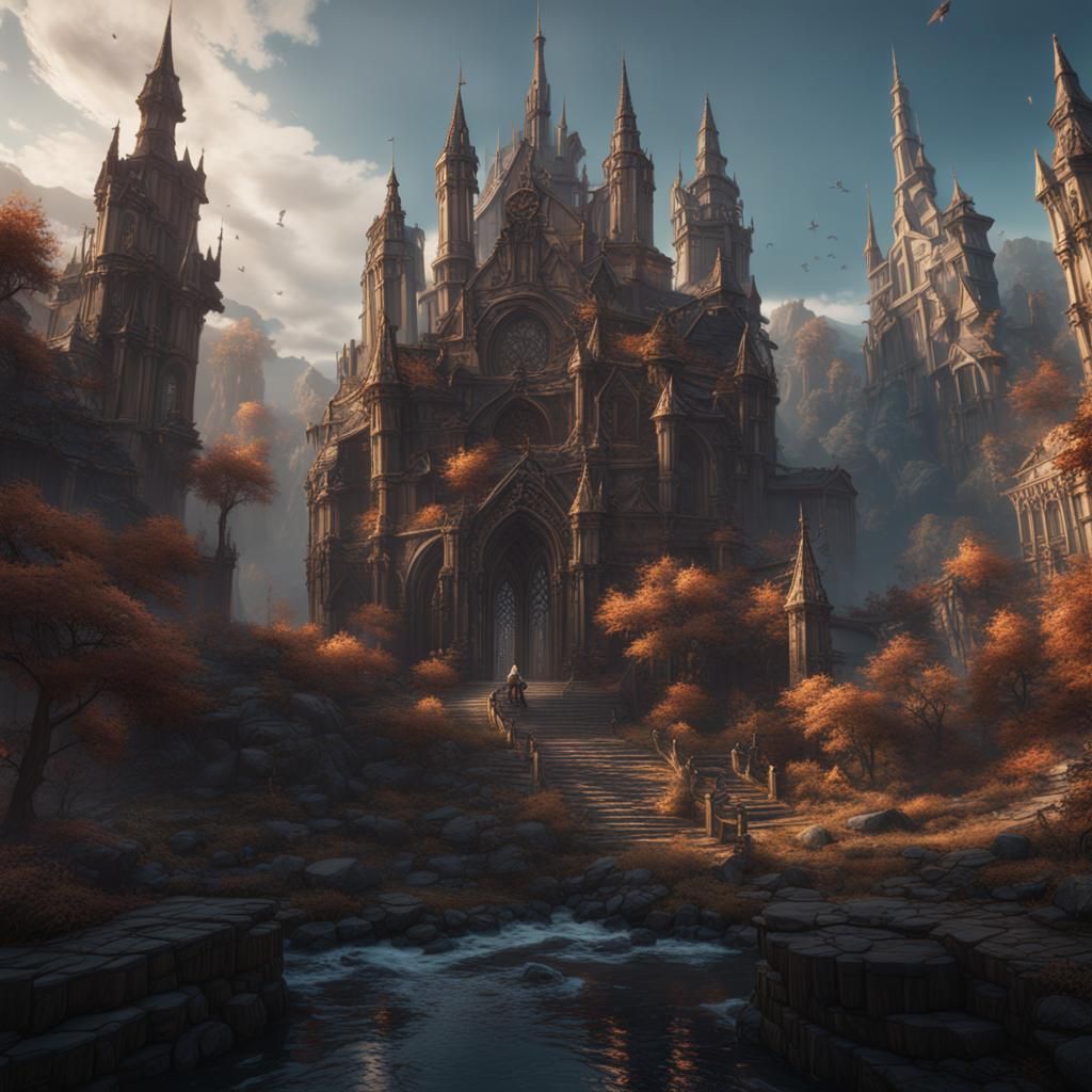 Detailed Matte Painting of Gabriel in Deep Color