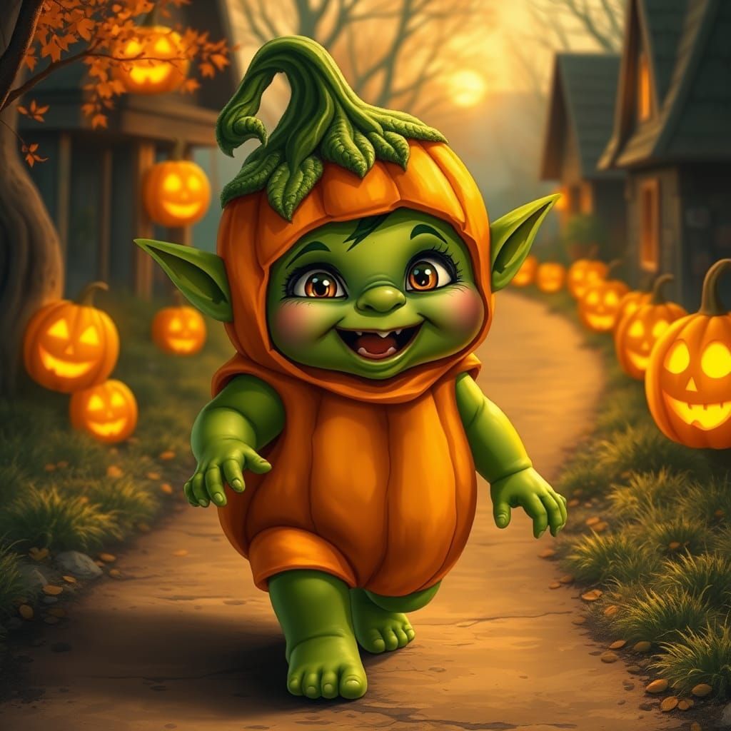 Adorable Orc Baby's Halloween Adventure