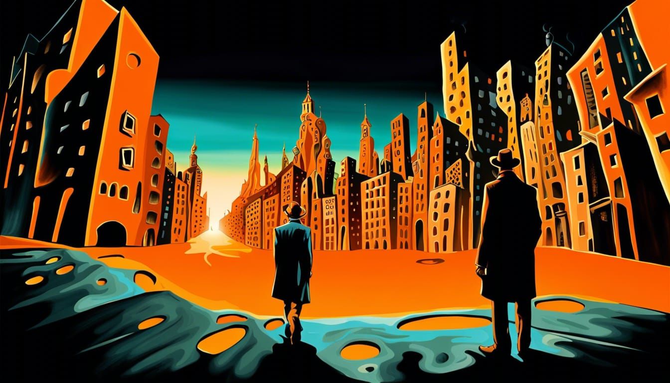 Surreal Dalí Cityscape with Melting Architecture