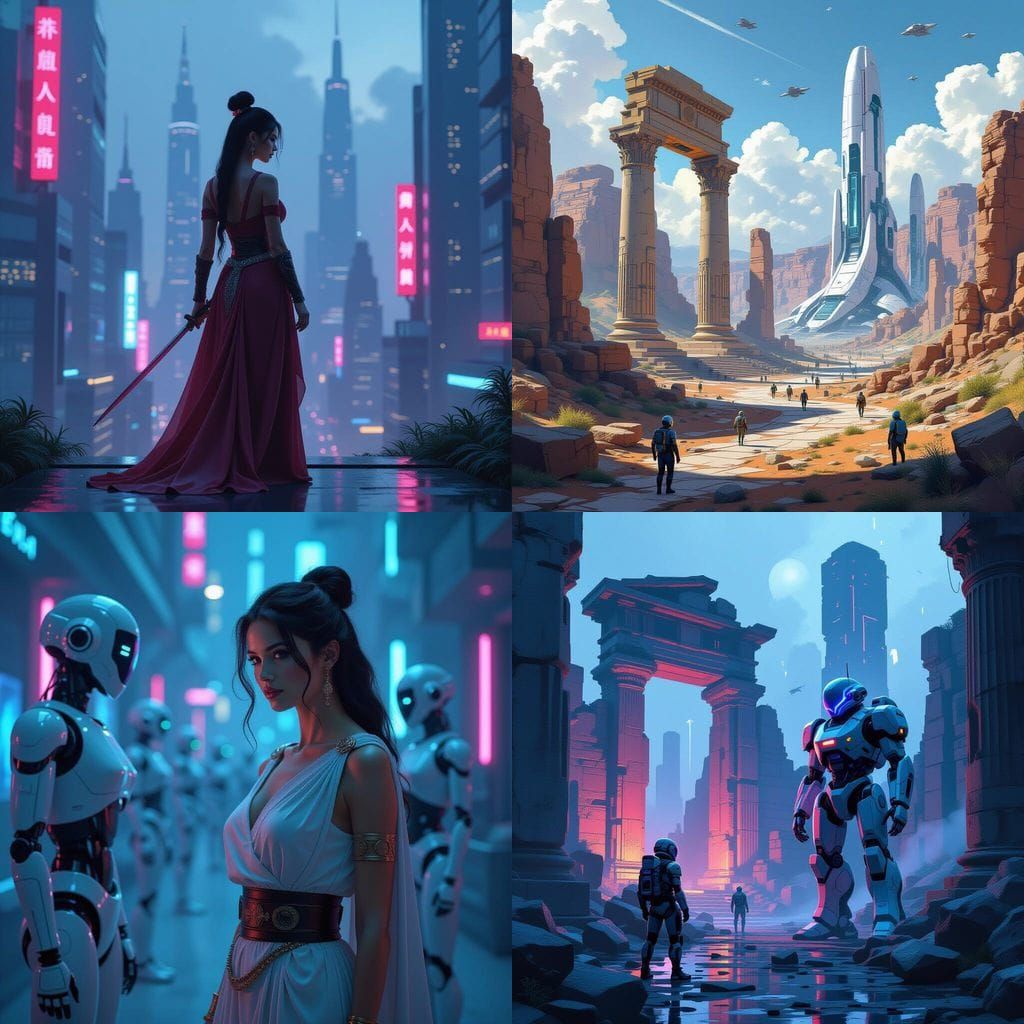 Ancient Artifact Meets Futuristic Robot