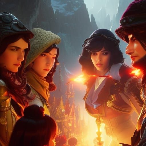 Fantasy Pied Piper Portrait in Art Nouveau Style