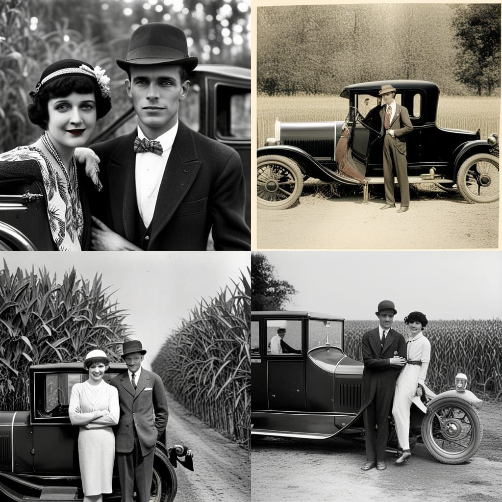 Young Couple's First Date in 1928 Photo