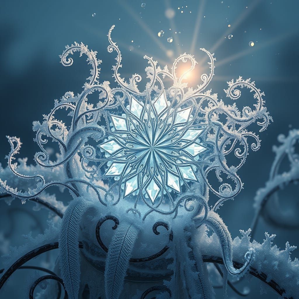 Ethereal Winter Garland in Icy Splendor