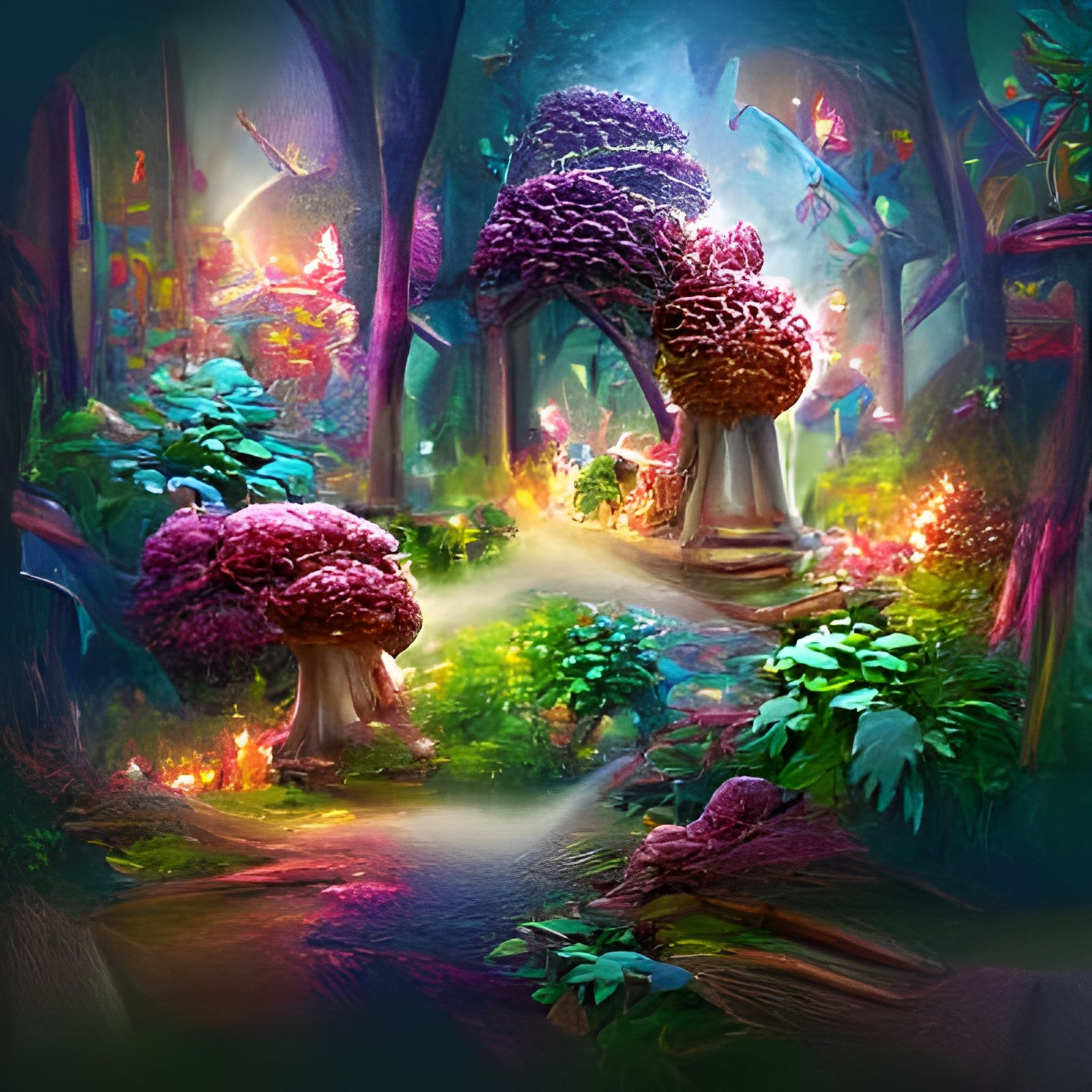Enchanting Mystical Forest Artwork in Fantasy Style