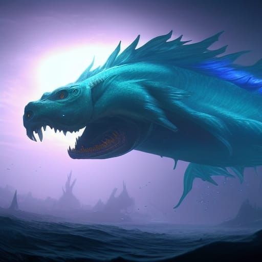 Colorful Sea Monster Concept Art