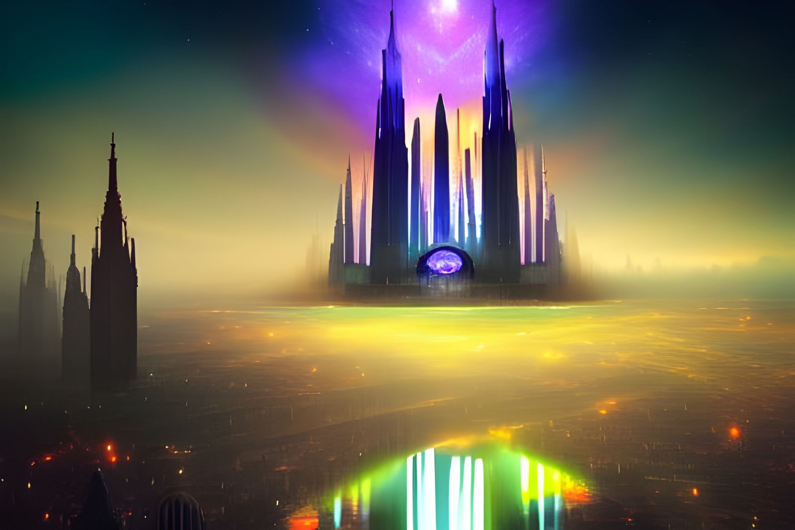 Intergalactic Gothic Megachurch: A Digital Art Masterpiece