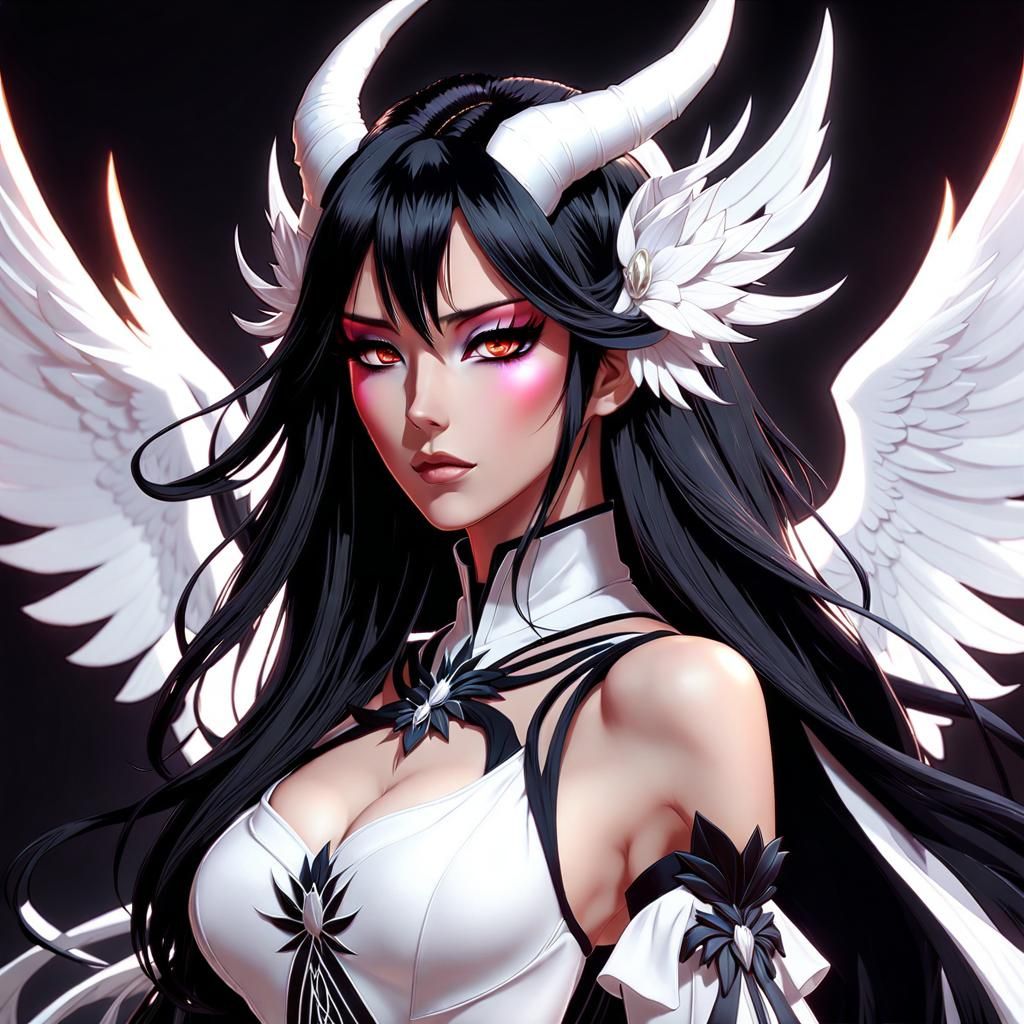 Anime Demon Girl Portrait in Hyperdetailed Style