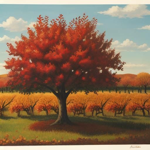 Autumn Apple Orchard Landscape