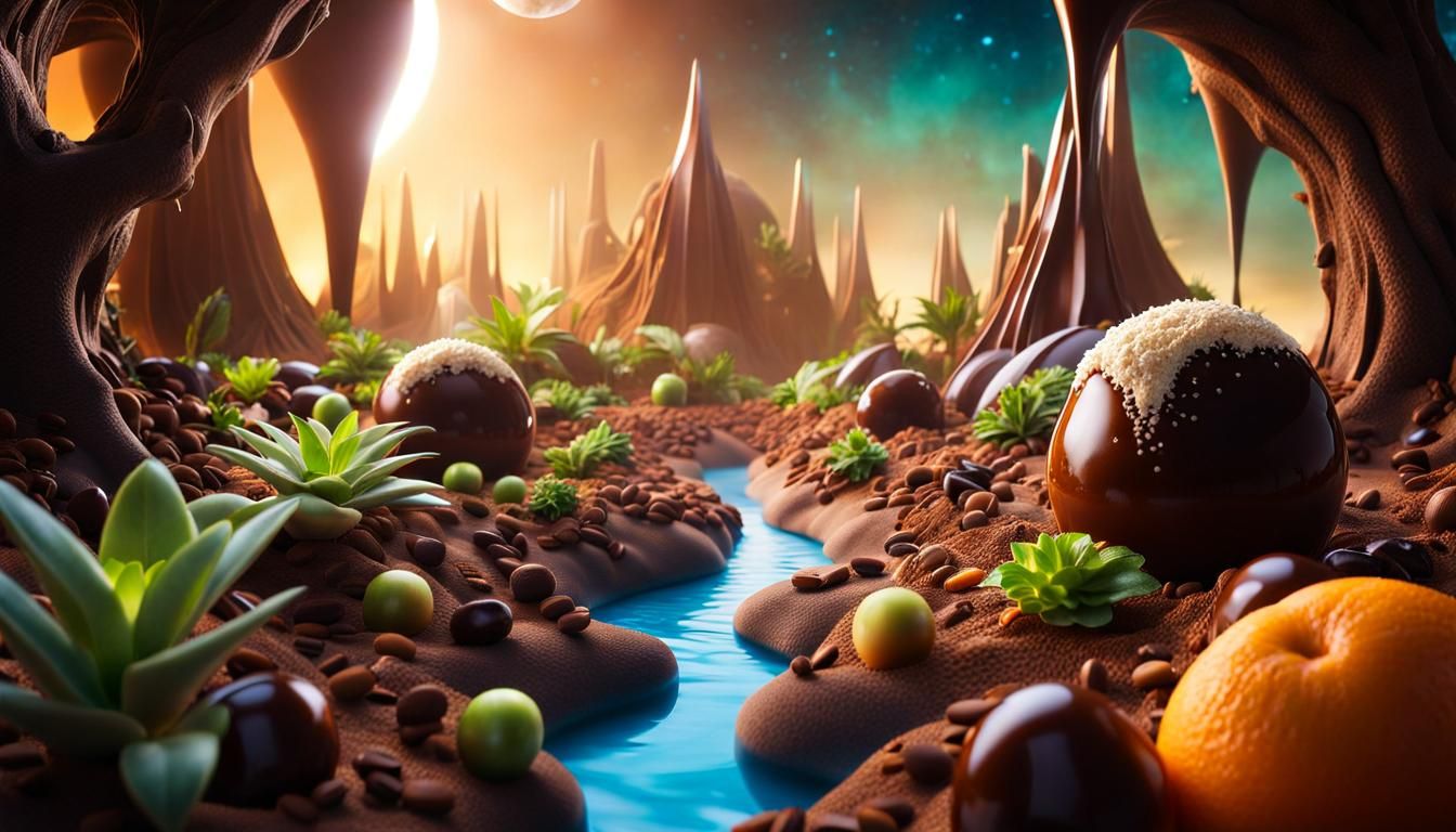 Fantasy Alien World Made of Sweets