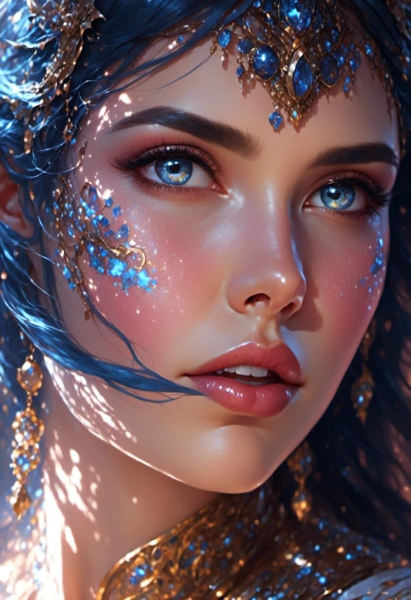 Beautiful Sorceress in Art Nouveau Style