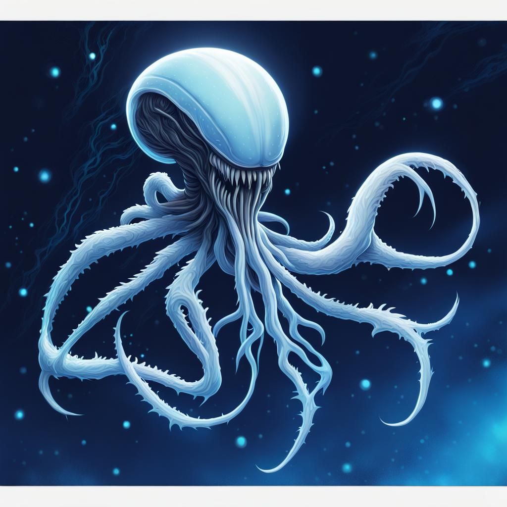 Bioluminescent Ariel Symbiote Constellation, Hyperrealistic ...