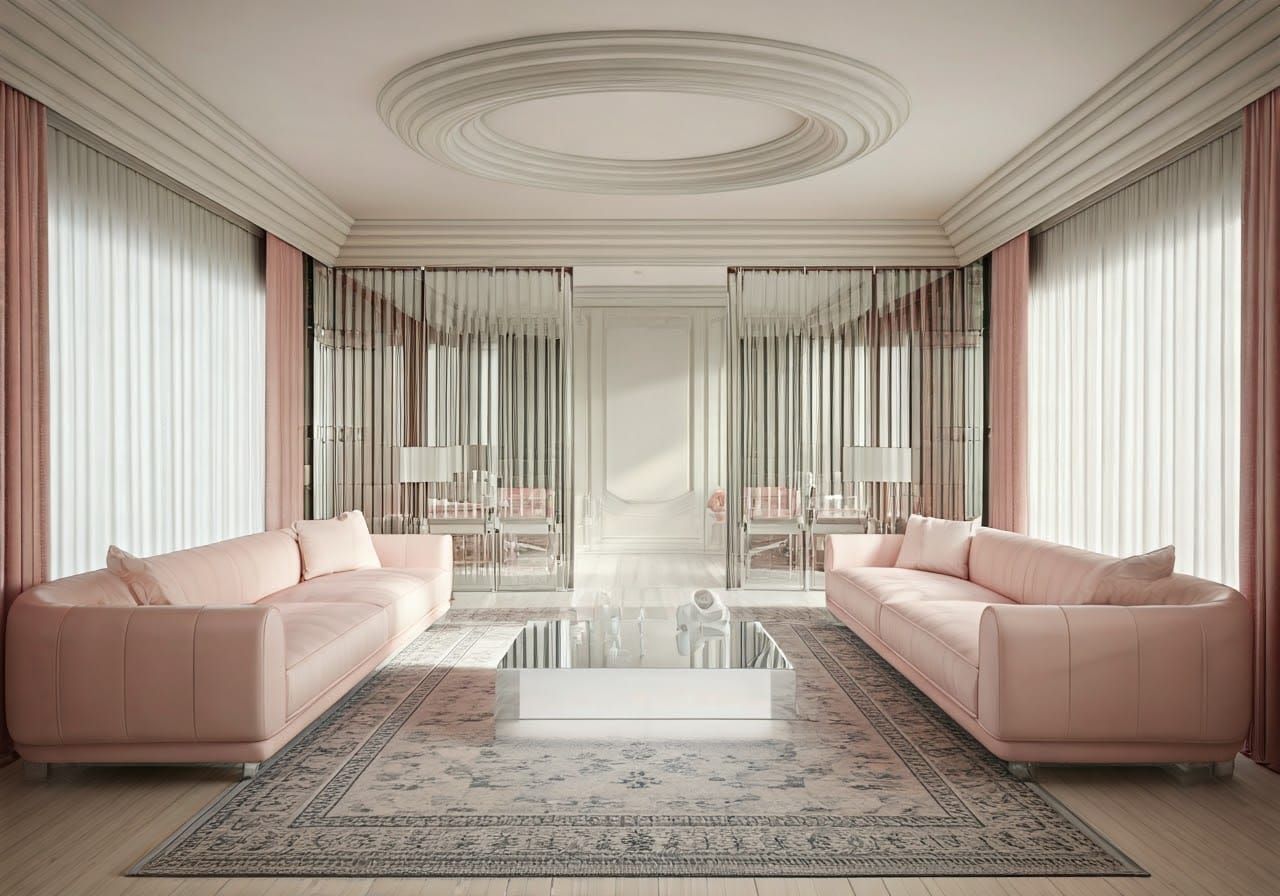 Luxury Penthouse Interior in Space Age Style