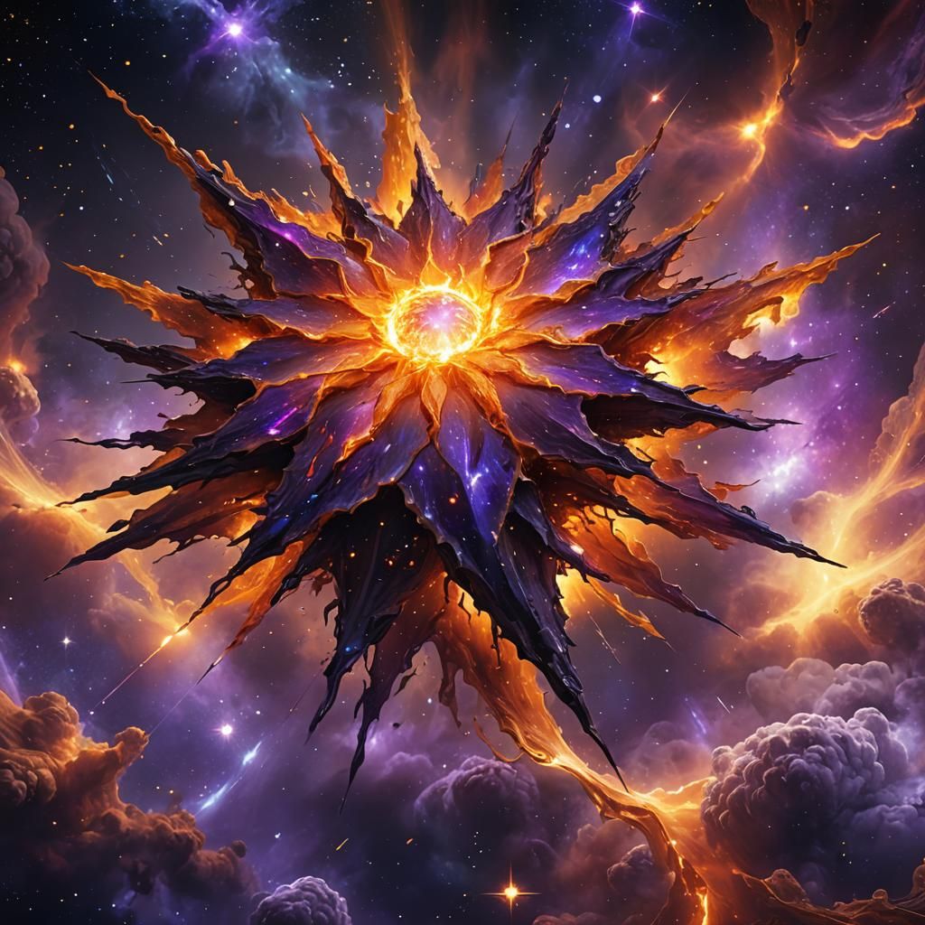 Glowing Star in Space: Fantasy Concept Art