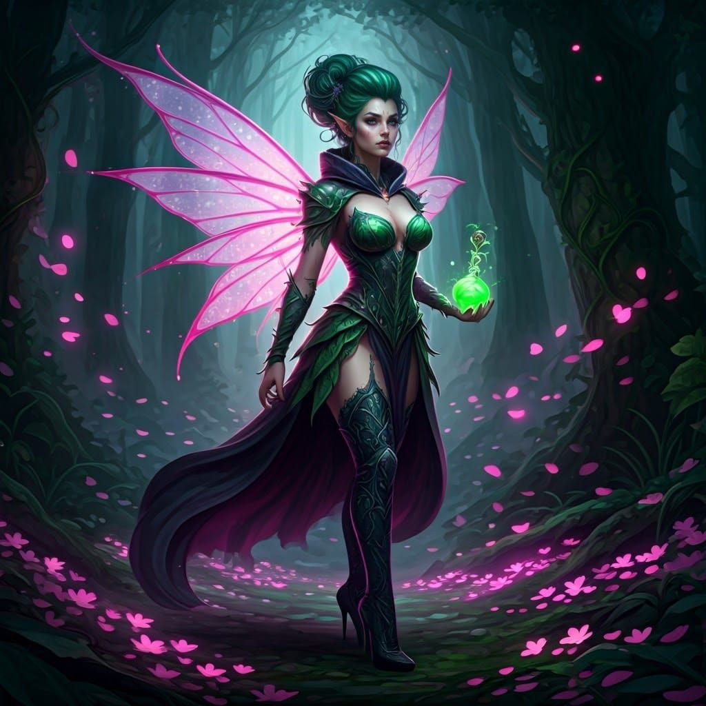 Enchanted Twilight Enchantress in Rich Fantasy Attire