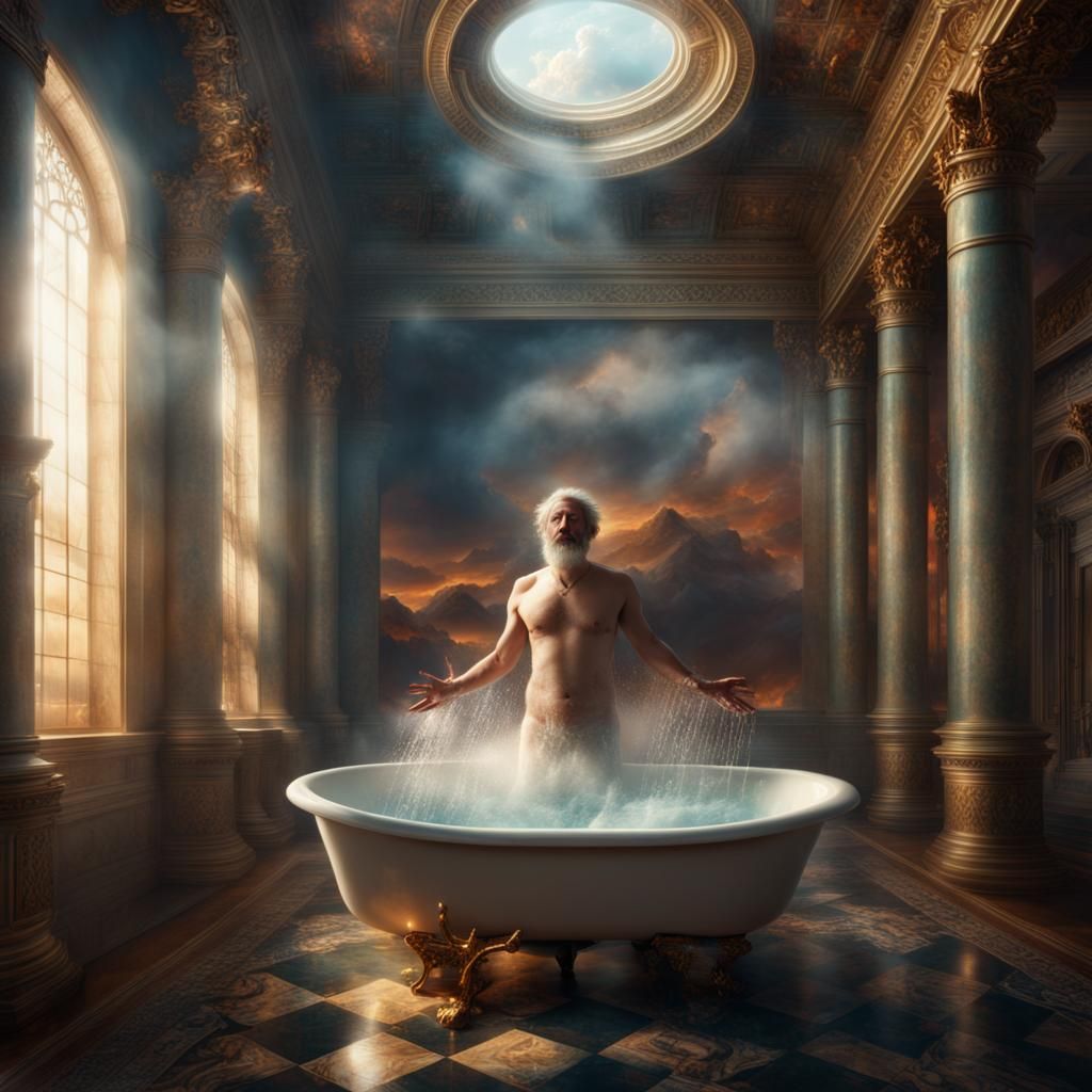Almighty God Taking a Bath: Digital Matte Painting