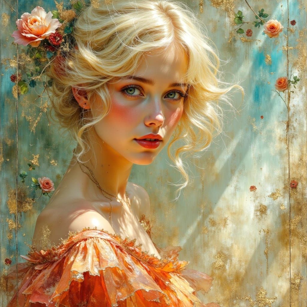 Dreamscape Ballerina in Hyperdetailed Impasto Painting