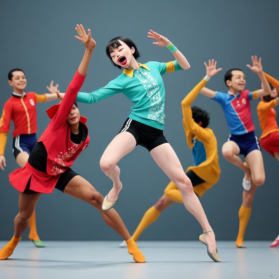 Dancing Tongue in Tutu: An AI Whimsical Cartoon