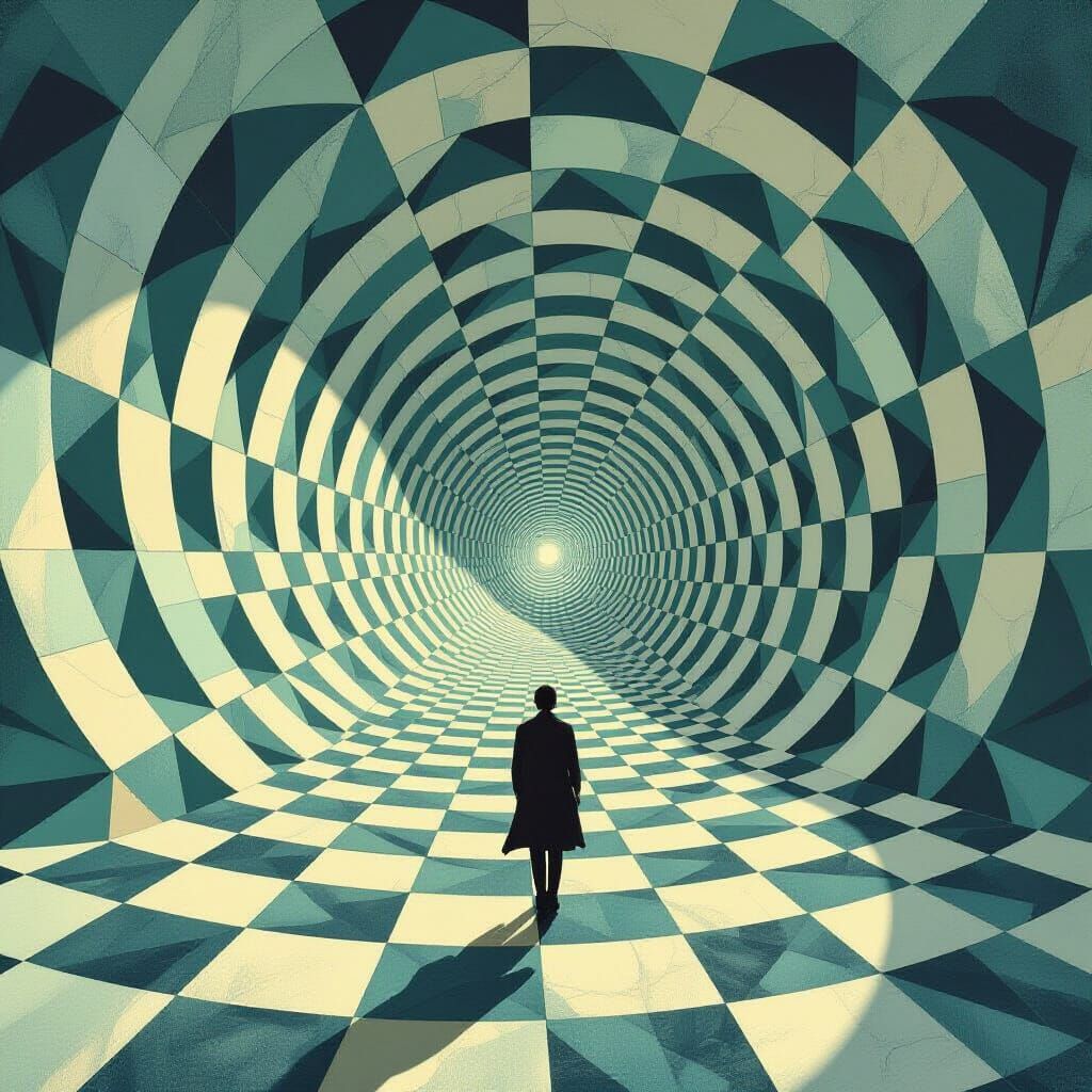 Surreal Tilting Room with Warped Geometry and Infinite Spira...