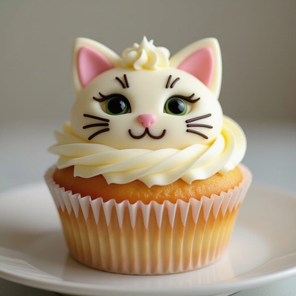 Cute Cat Cupcake Design