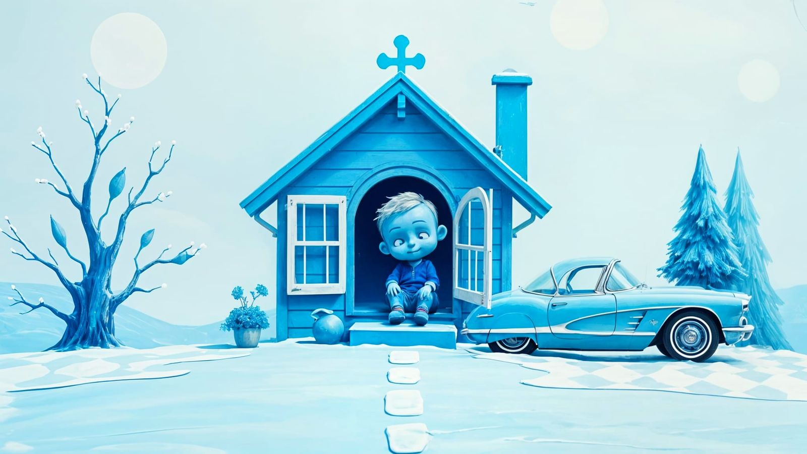 A Little Guy's Vibrant Blue Wonderland