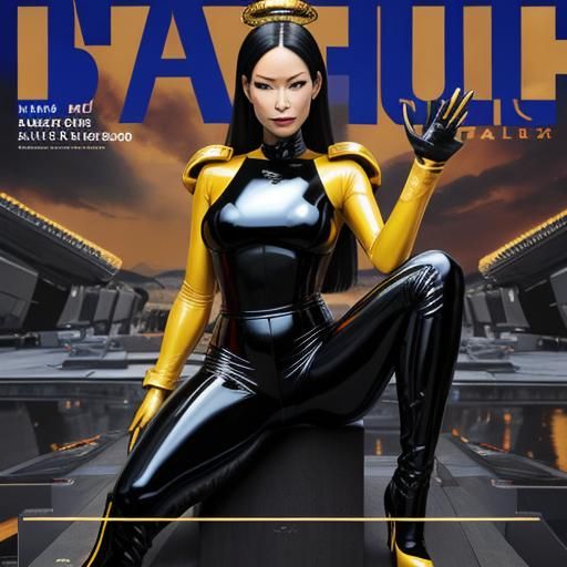 Lucy Liu as Nubian Goddess on Magazine Cover