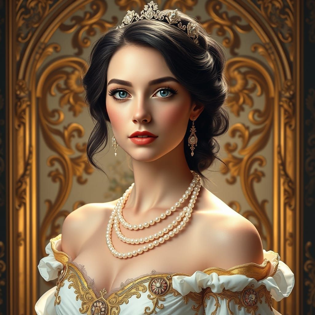 Elegant Victorian Lady in Soft Golden Light