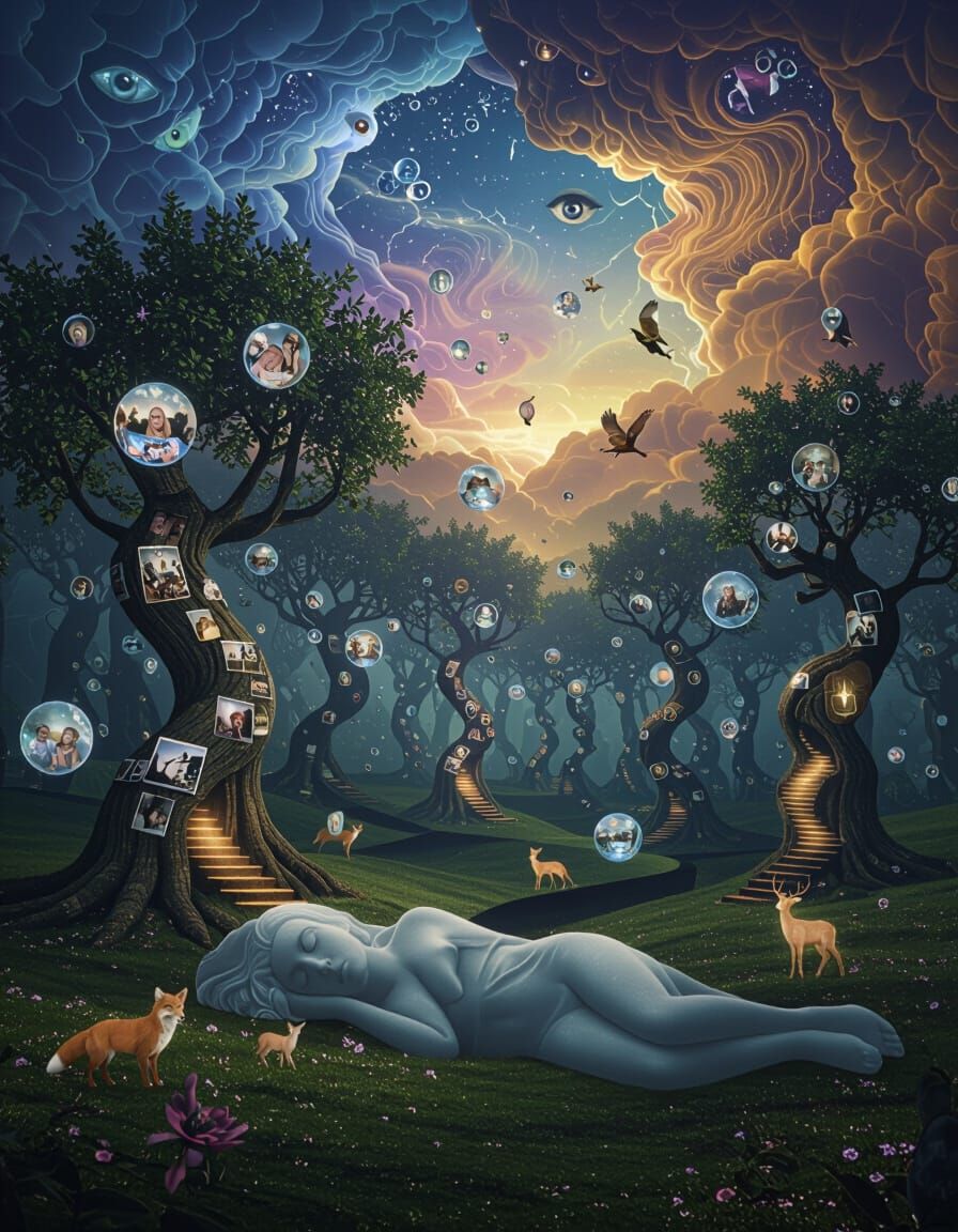 Hyper-Maximalist Dream Forest with Shifting Trees and Light ...