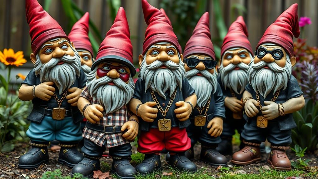 Hip-Hop Gnomes Hang in the Garden