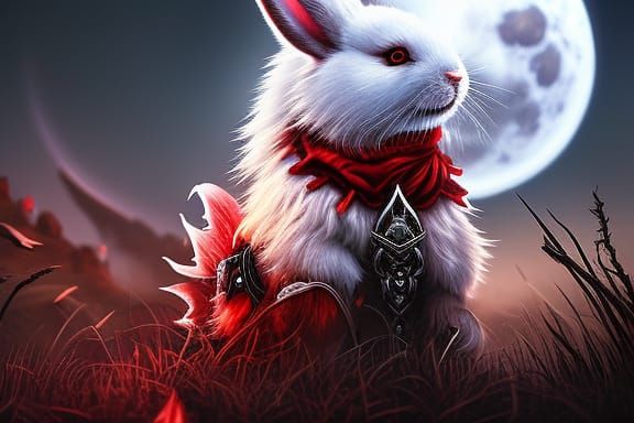 Blood Moon Rabbit: Horror Concept Art