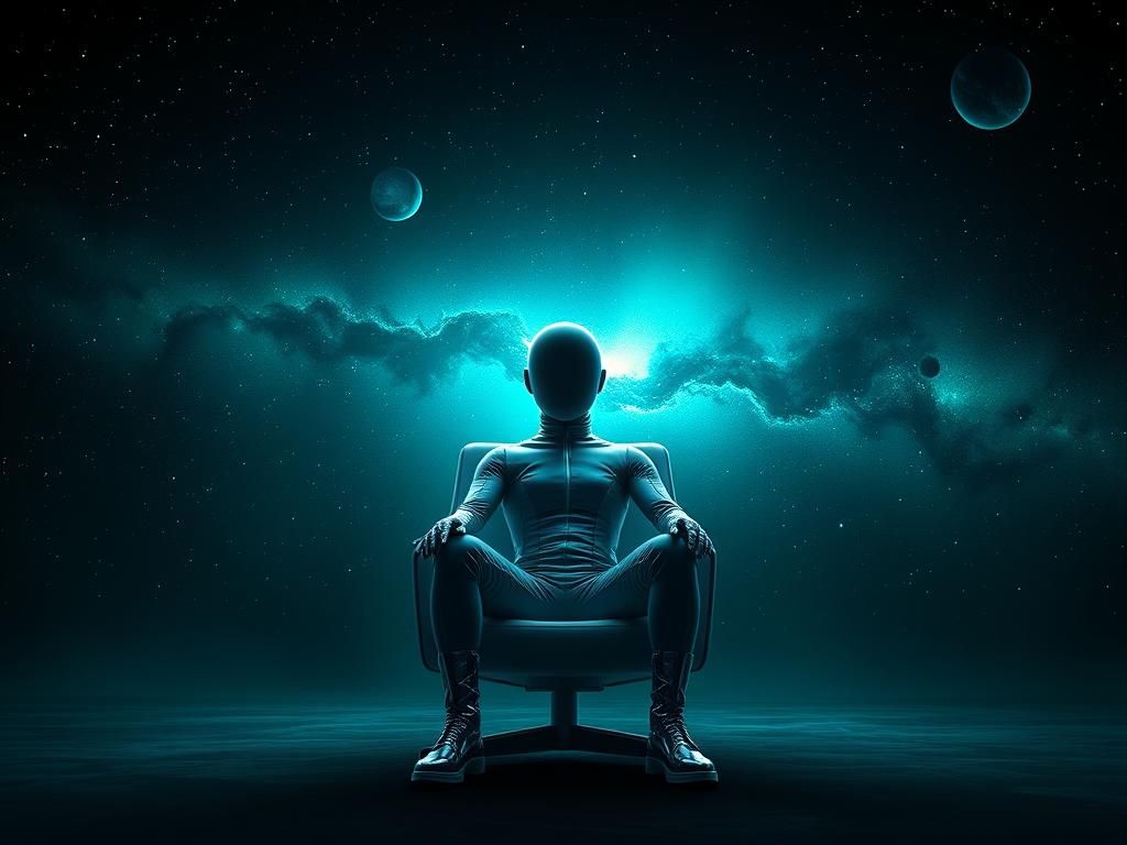 Eerie Galaxy God in Surrealist Style