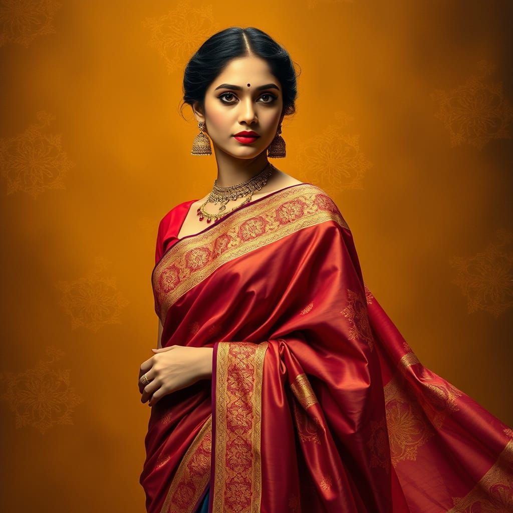 Elegant Indian Actress in Silk Saree
