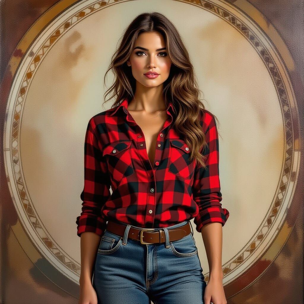 Renaissance Woman in Modern Attire, Michelangelo Style