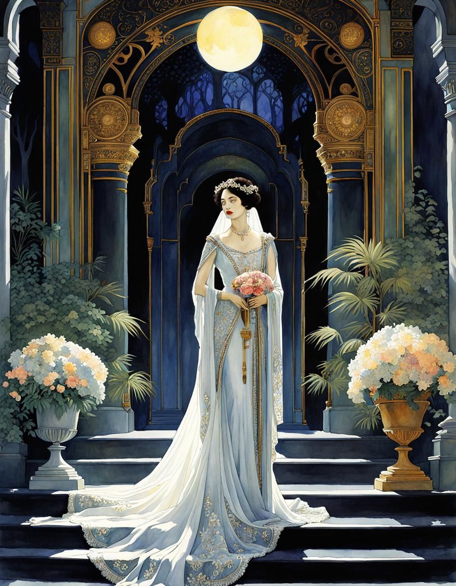Romantic Queen in Art Deco Style